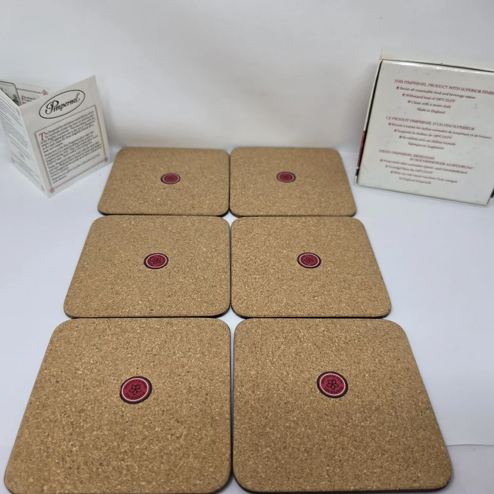 Pimpernel Coasters Bears Cjrostmas SET OF 6 vintage Cork Back